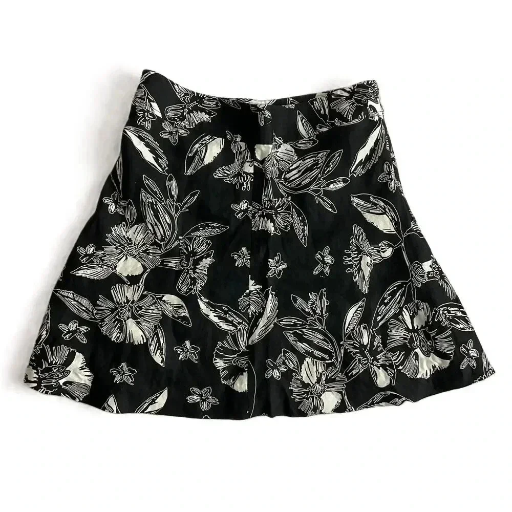 Merona Cream Floral A Line Skirt Size 10‎